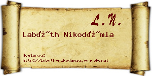Labáth Nikodémia névjegykártya